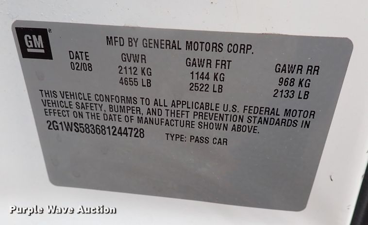 image for item MF9520 2008 Chevrolet Impala Police