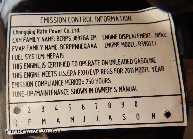 image for item MU9630 2011 Powermate PM105007.01  generator