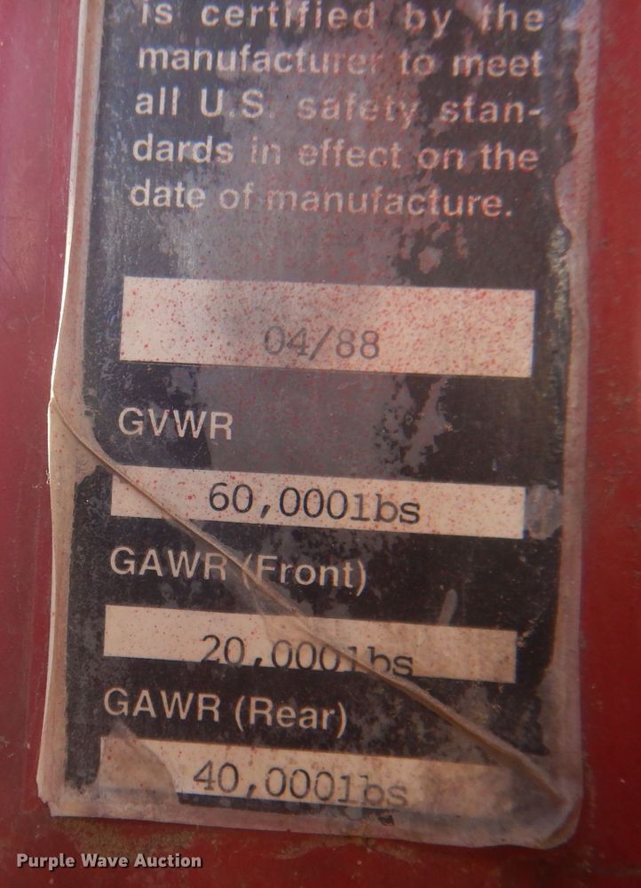 image for item DJ1329 1988 Ford LTS8000  dump truck