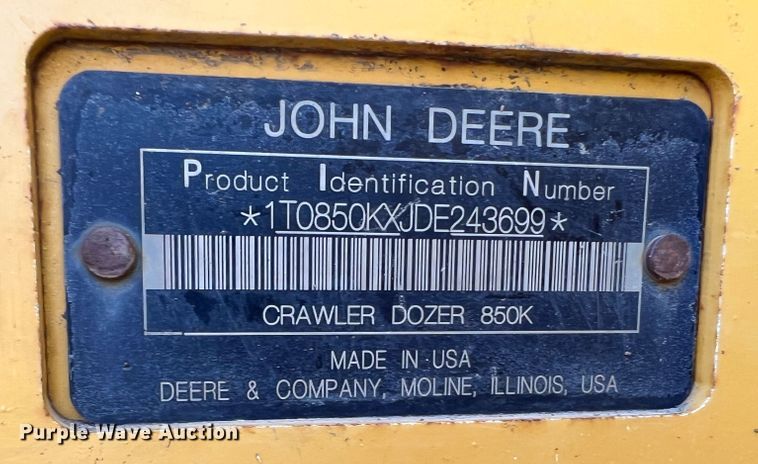 image for item DJ7650 2013 John Deere 850K  dozer