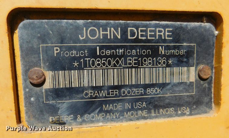 image for item DJ7661 2011 John Deere 850K WT  dozer