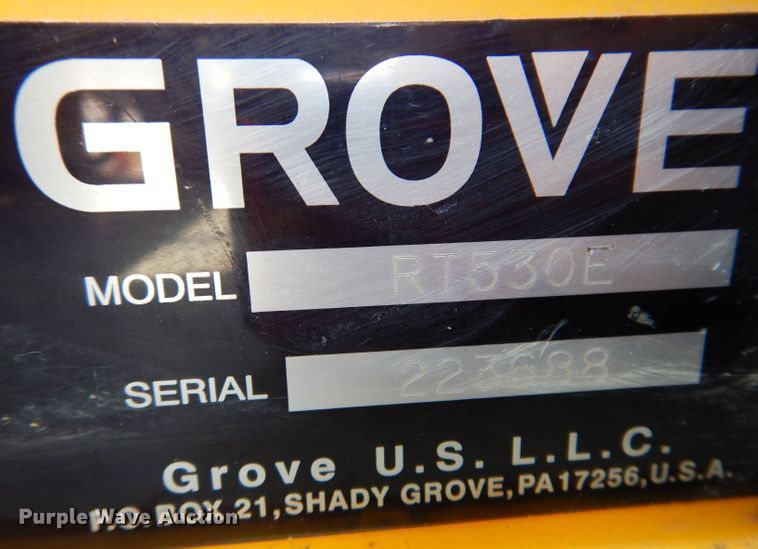 image for item DK2004 2003 Grove RT 530E  crane