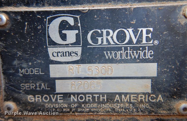 image for item DN0332 1995 Grove RT530D  crane