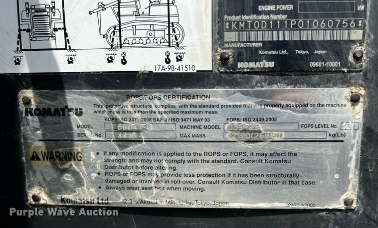 image for item DR1856 2012 Komatsu D31EX-22  dozer