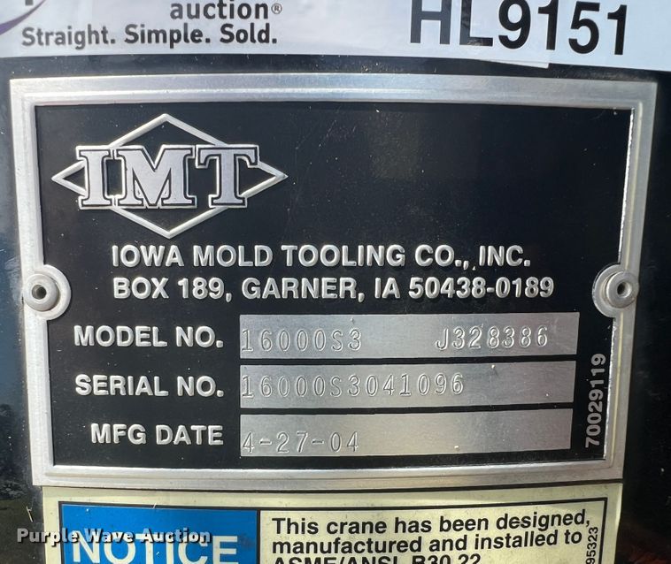 image for item HL9151 IMT 16000 Series III  crane