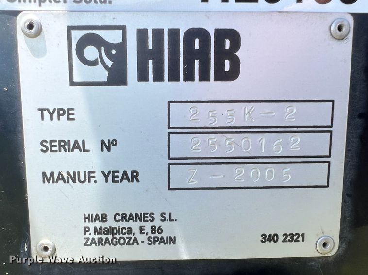 image for item HL9153 2005 Hiab 255K-2  crane