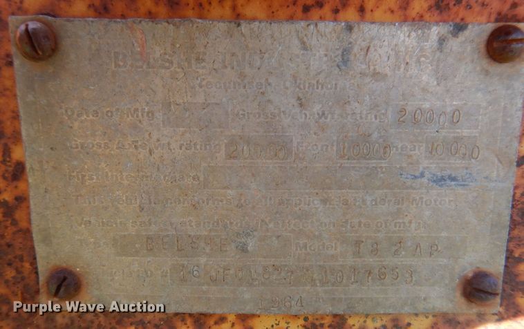 image for item JH9706 1986 Belshe  equipment trailer