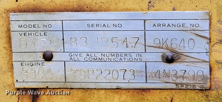 image for item JL9394 1975 Caterpillar D4D  pipelayer