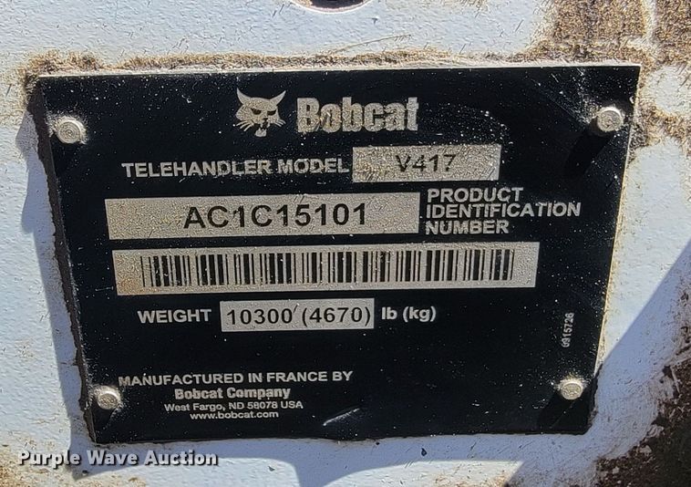 image for item KA9304 2012 Bobcat V417  telehandler