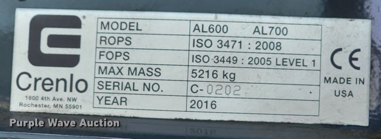 image for item KA9305 2016 Mustang 608  wheel loader