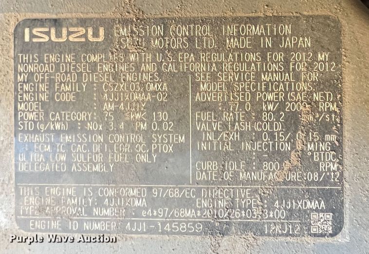 image for item KC9912 2013 Case CX145C SR  excavator