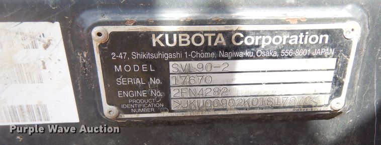 image for item KS9910 Kubota SVL90-2  tracked skid steer loader