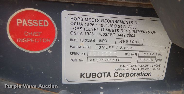 image for item KS9910 Kubota SVL90-2  tracked skid steer loader