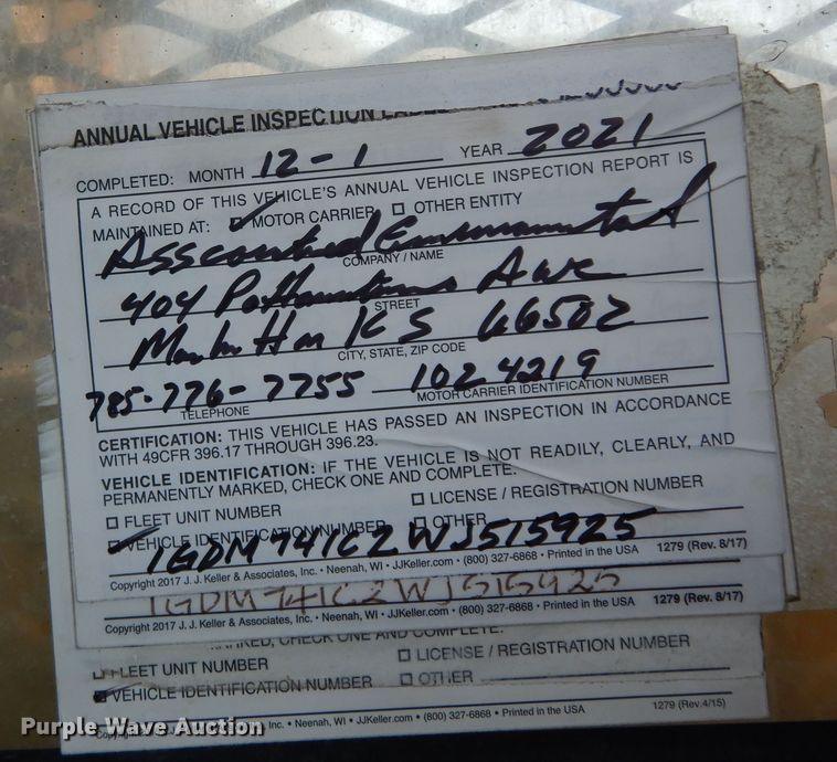 image for item MD9145 1998 GMC C7500  drilling rig truck