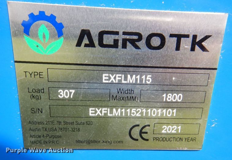 image for item MF9106 2021 Agrotk EXFLM115  flail mower