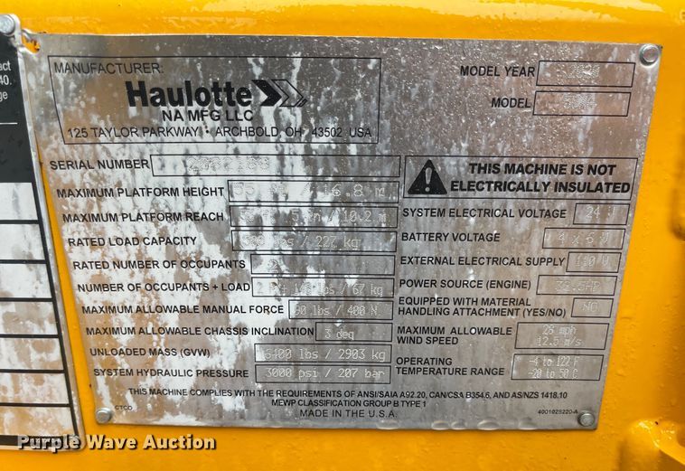 image for item MJ9788 2020 Haulotte 55XA  boom lift