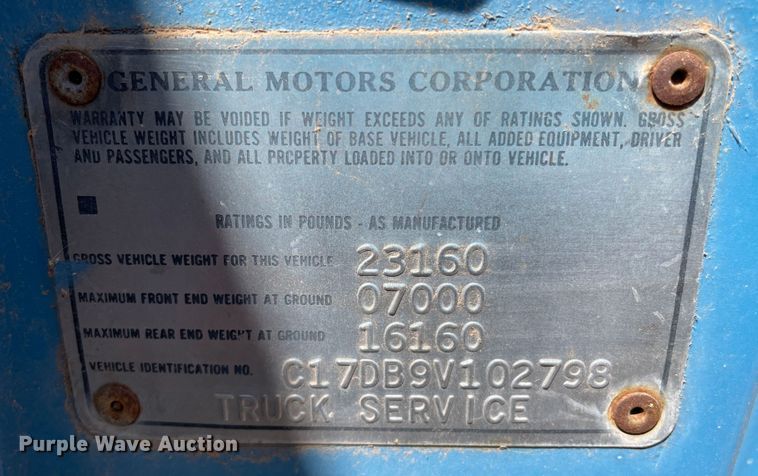 image for item DJ5137 1979 Chevrolet C70  grain truck