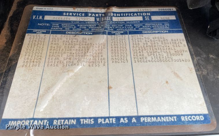 image for item DJ5138 1973 GMC 6000  grain truck