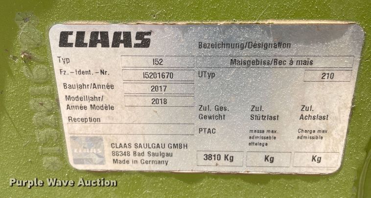 image for item DJ5238 2018 Claas Orbis 750  rotary forage head