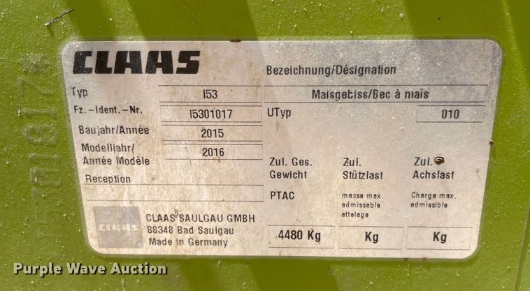 image for item DJ5239 2016 Claas Orbis 900  rotary forage head