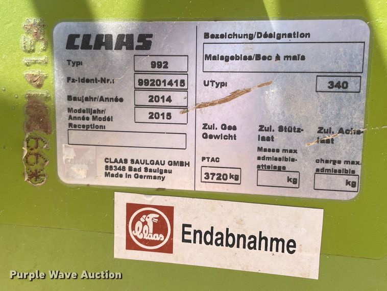 image for item DJ5240 2015 Claas Orbis 900  rotary forage head