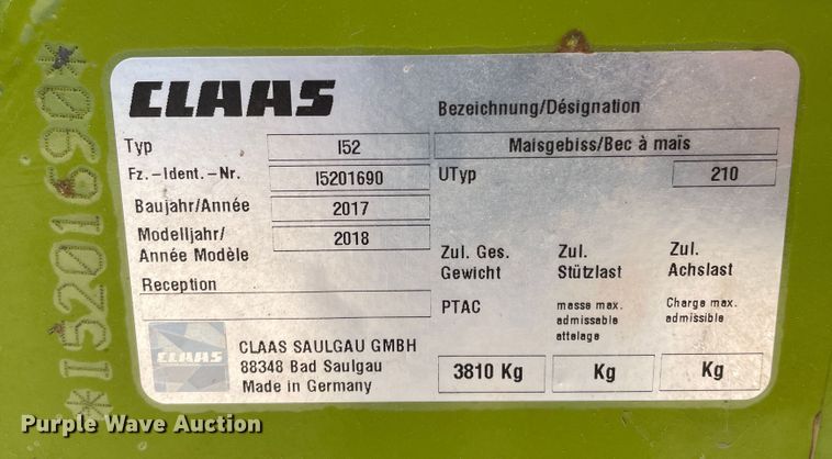 image for item DJ5242 2018 Claas Orbis 750  rotary forage head