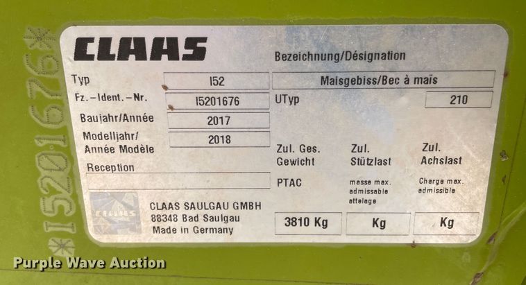 image for item DJ5243 2018 Claas Orbis 750  rotary forage head