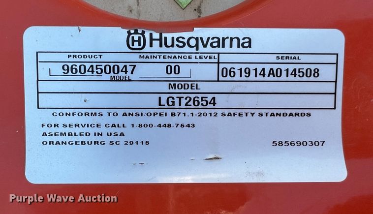 image for item DS8371 Husqvarna LGT2654  lawn mower