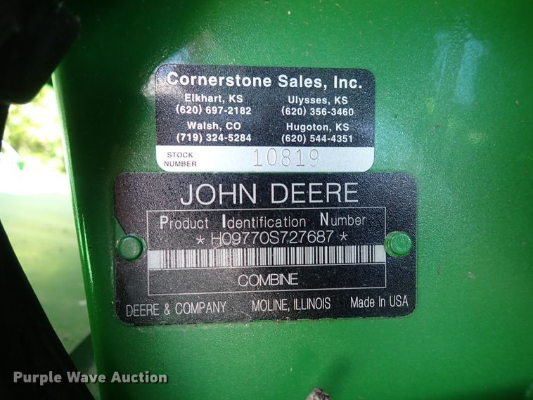 image for item DS7131 2008 John Deere 9770 STS  combine