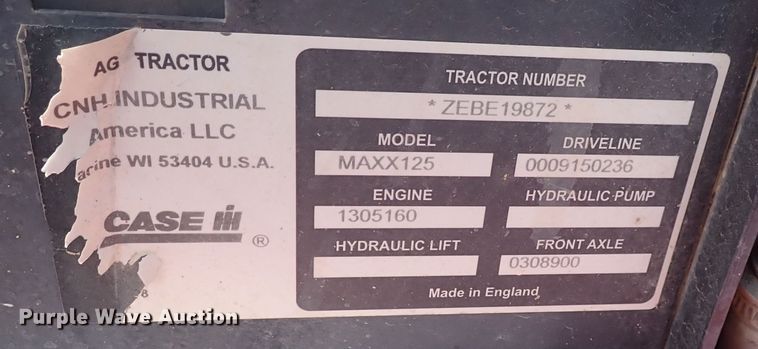 image for item DS7155 2014 Case IH Maxxum 125  MFWD tractor