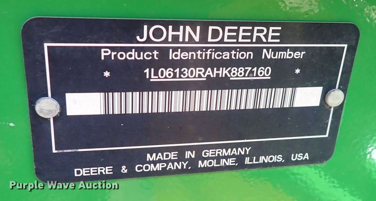 image for item DS7162 2017 John Deere 6130R  MFWD tractor
