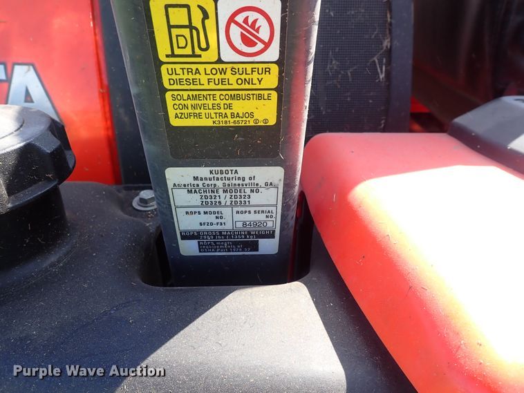 image for item DS7184 Kubota ZD331  ZTR lawn mower
