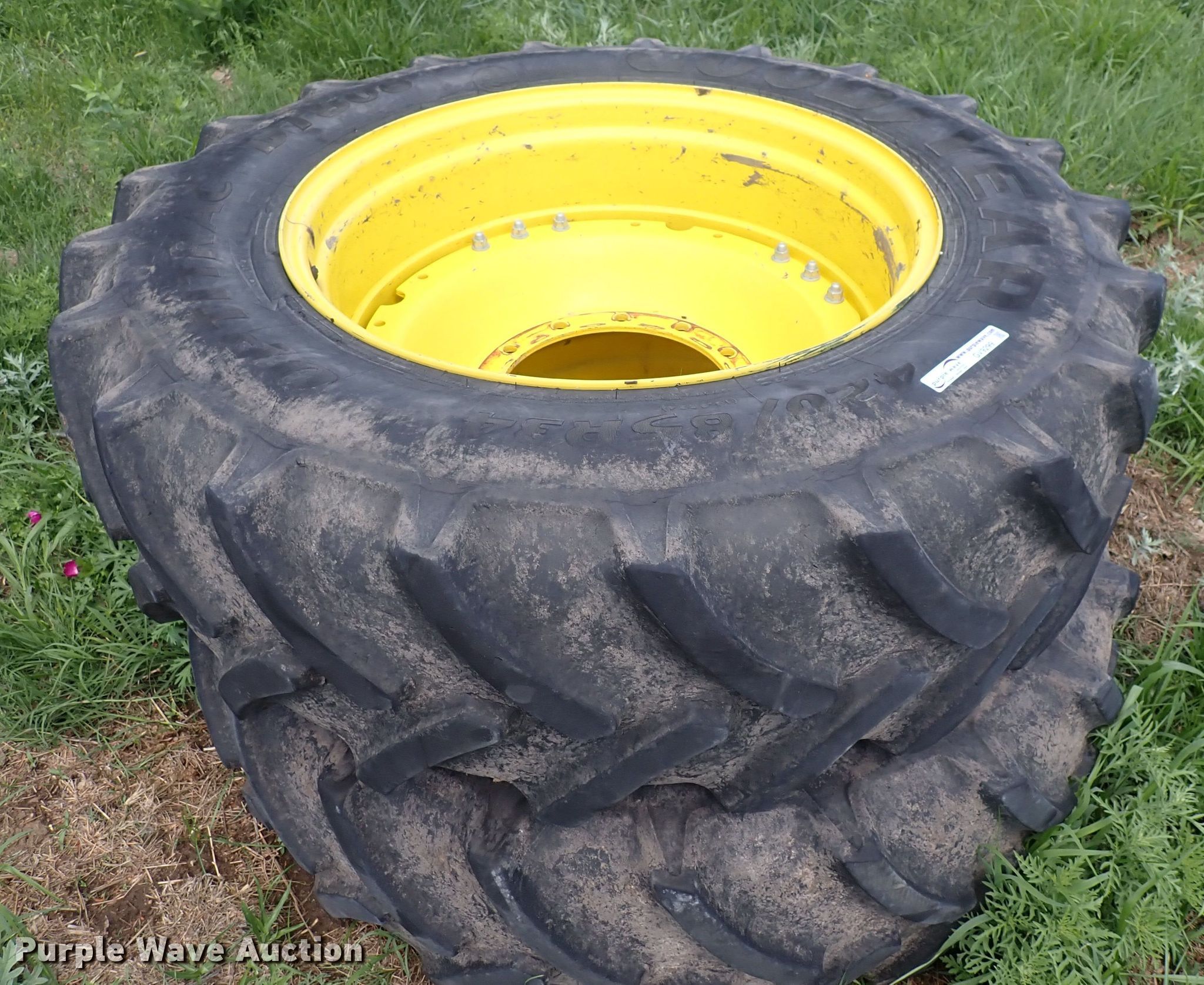 (2) Goodyear 420/85R34 tires and wheels in Kingman, KS Item GV9299