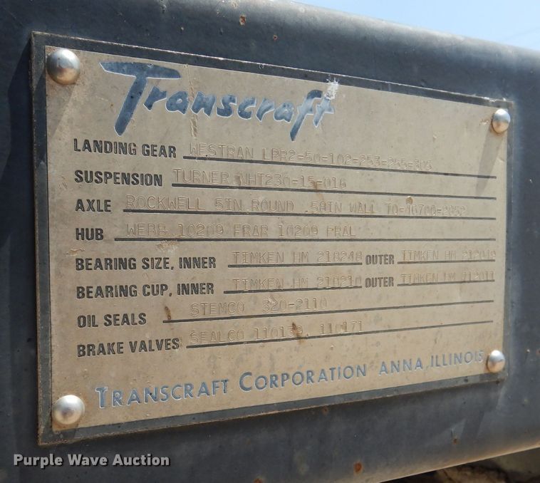 image for item DJ8961 1992 Transcraft TL120  flatbed trailer