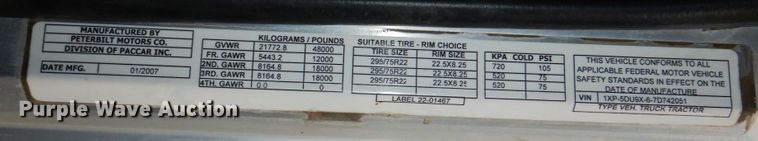 image for item DM2282 2007 Peterbilt 379  semi truck