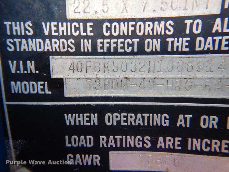 image for item DP4263 1987 Talbert T3BDW-40-HRG-RA-T1  lowboy equipment trailer