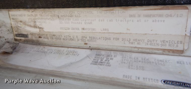 image for item DR1216 2013 Freightliner Coronado  semi truck