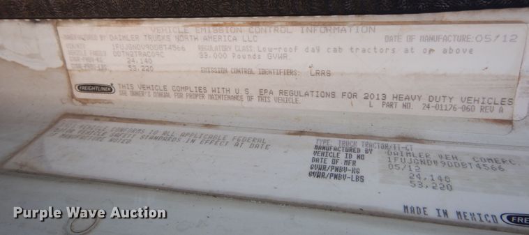 image for item DR1217 2013 Freightliner Coronado  semi truck