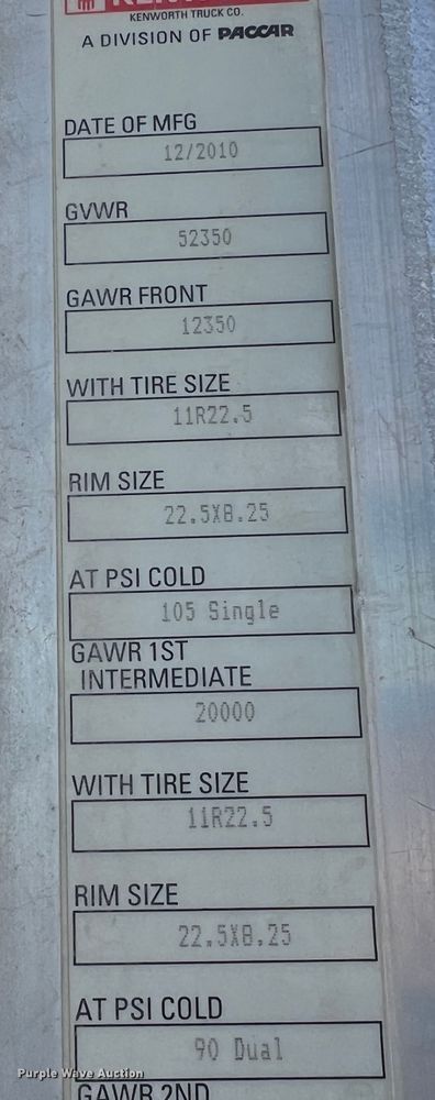 image for item DS8347 2011 Kenworth T800  semi truck