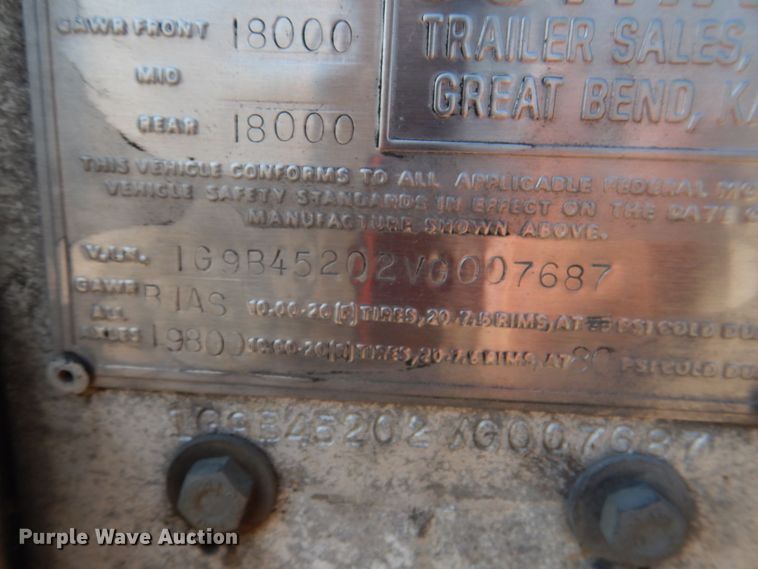 image for item KJ9856 1997 Guthrie  grain trailer