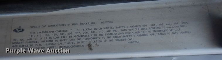 image for item MF9641 2005 Mack CV513  ready mix truck