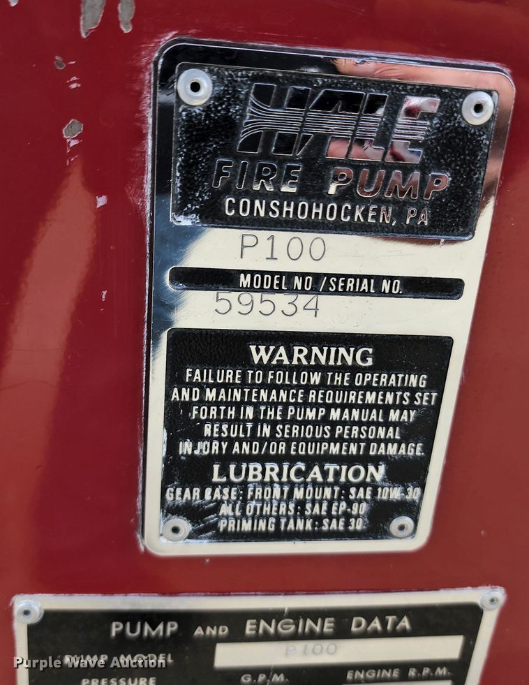 image for item DL6575 1990 Ford F800  fire truck