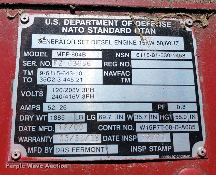 image for item DL6627 Shop built  generator