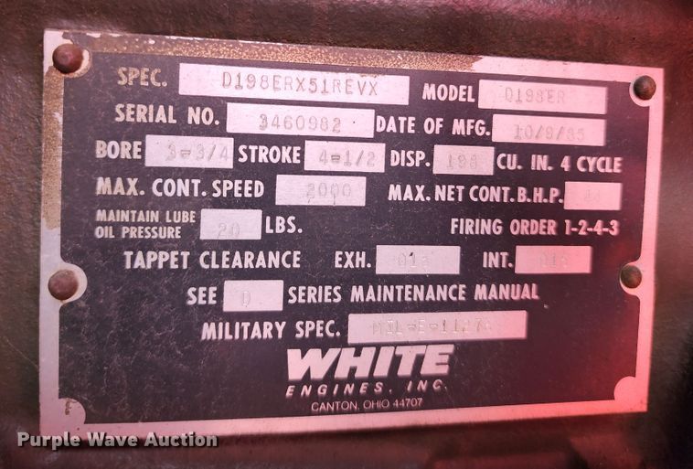 image for item DL6628 John R Hollingsworth MEP-004AAS  generator