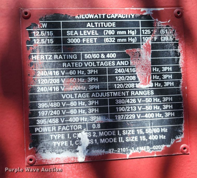 image for item DL6628 John R Hollingsworth MEP-004AAS  generator