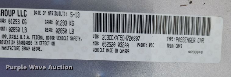 image for item DL6648 2013 Dodge Charger Police