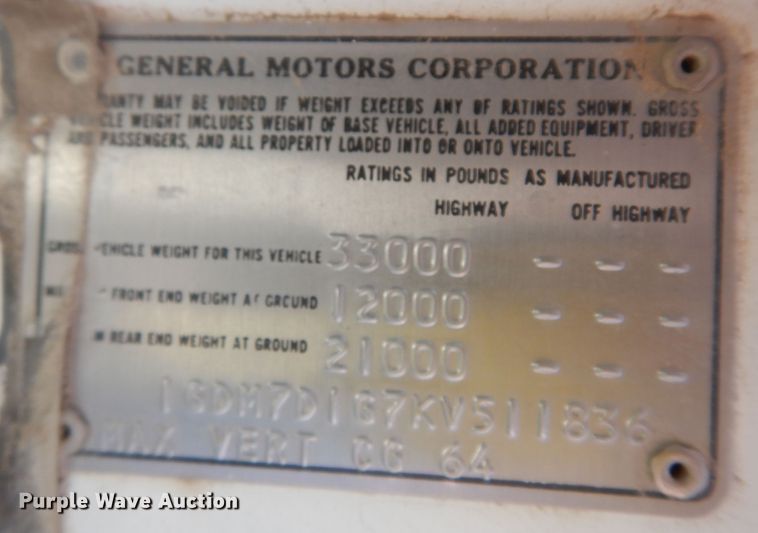 image for item DN1584 1989 GMC C6000  digger derrick truck