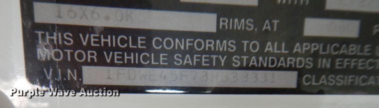 image for item DN1596 2003 Ford E450 Super Duty  school bus