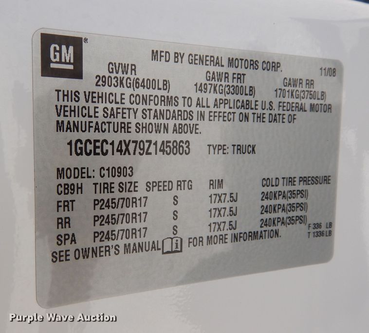 image for item DN1647 2009 Chevrolet Silverado 1500  pickup truck