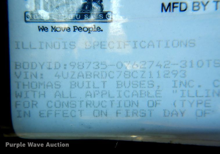 image for item DP4317 2008 Thomas Built Saf-T-Liner C2  school bus